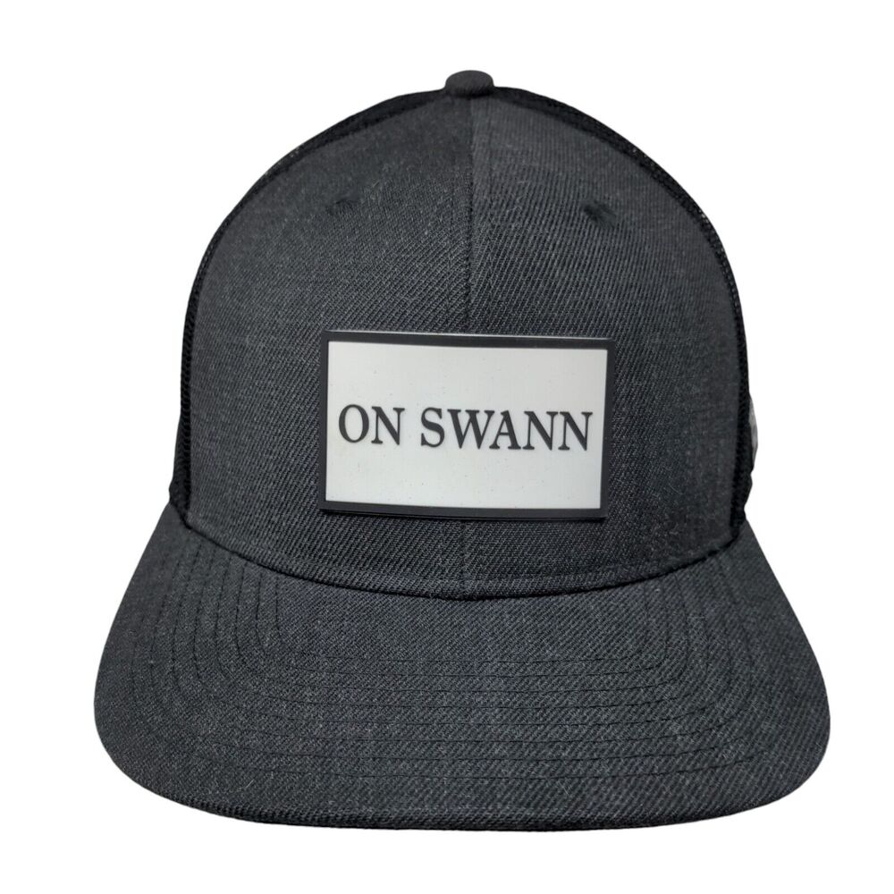 On Swann Snapback Mesh Back Trucker Hat Gray One Size Branded Bills